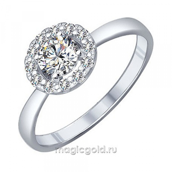 Серебряное кольцо с фианитом № 159938