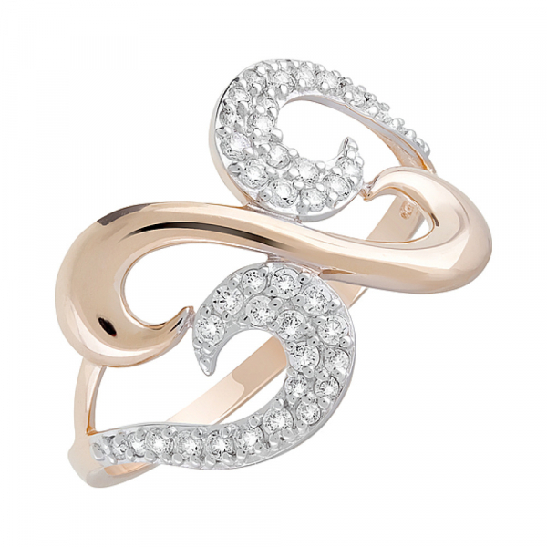 Золотое кольцо с фианитами № 127491