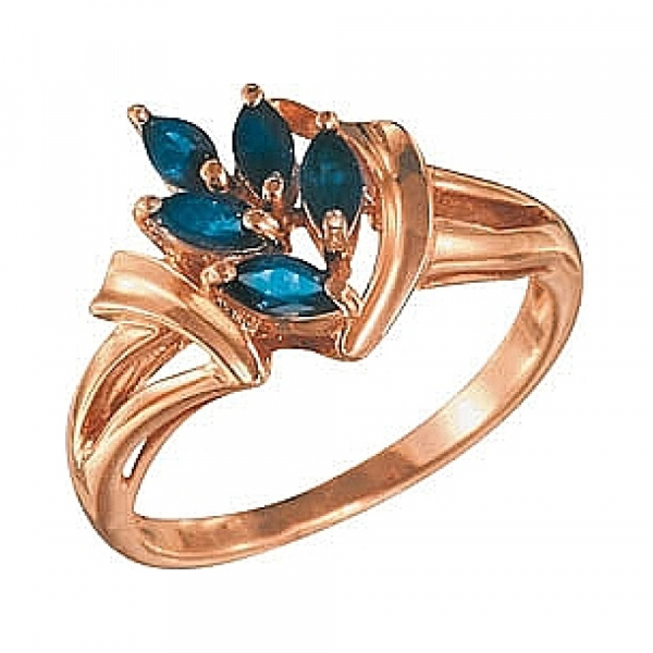 Золотое кольцо с сапфиром № 6960