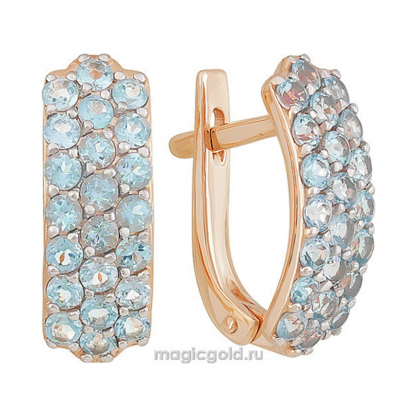 Золотые серьги с топазом № 141863