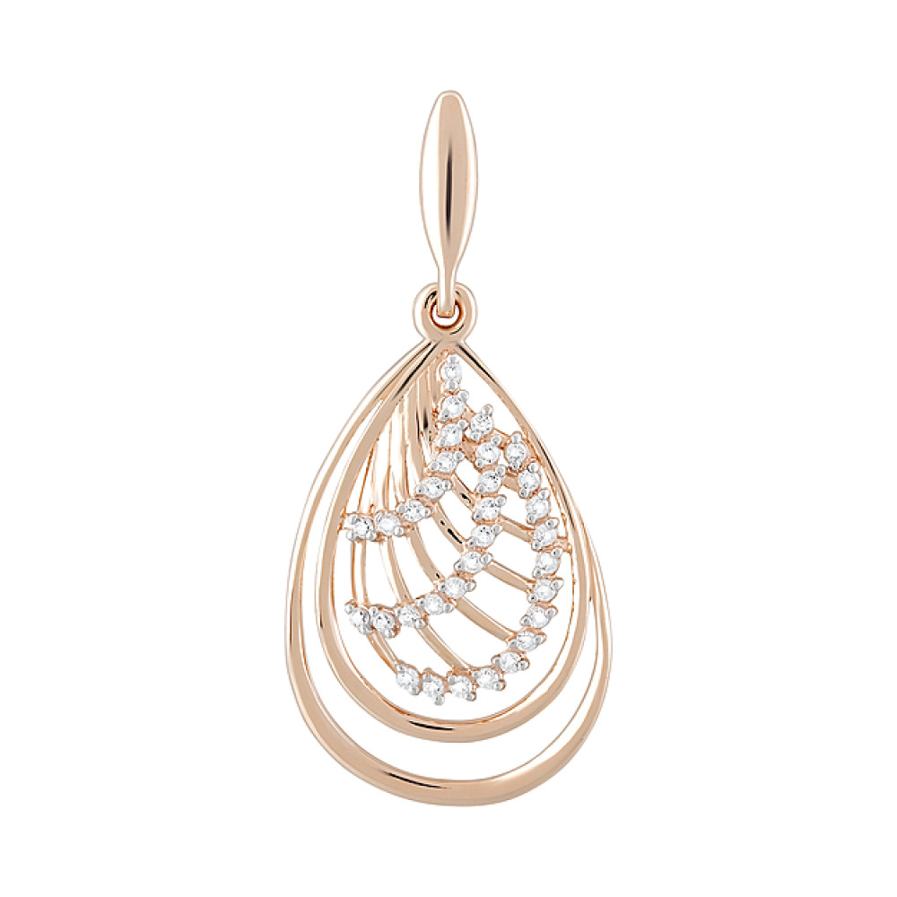 Золотая подвеска с фианитами № 124711