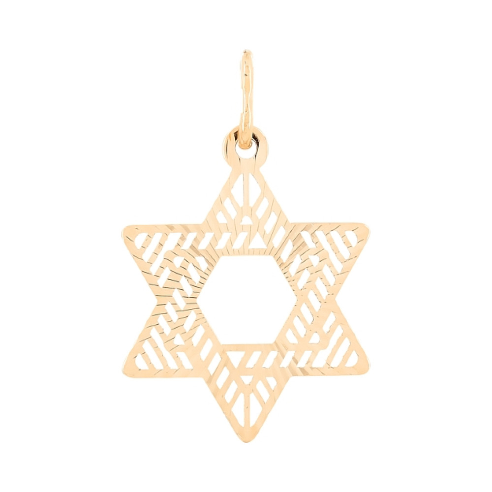 Золотая подвеска без камня с алмазкой № 109049