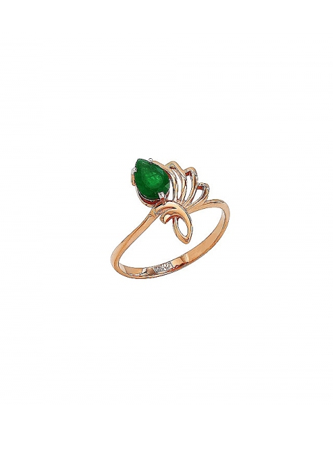 Золотое кольцо с изумрудом № 78543