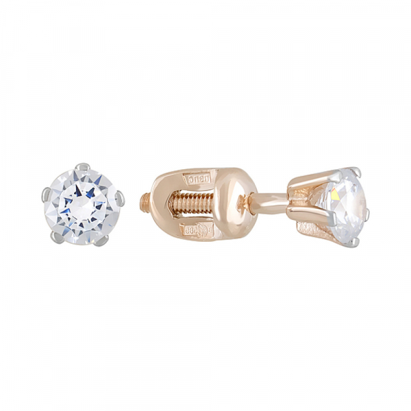 Пуссеты с фианитом № 122181