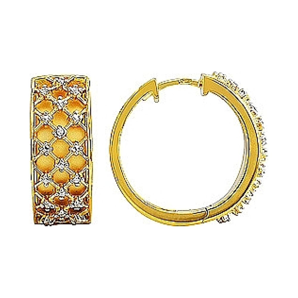 Серебряные серьги с фианитом и золотым покрытием № 80383