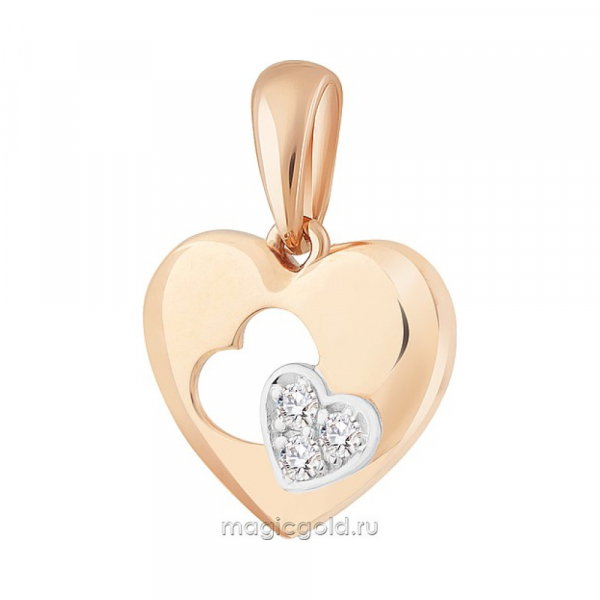 Золотая подвеска с фианитом № 172138