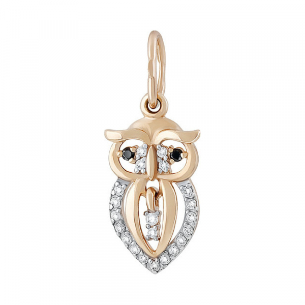 Золотая подвеска с фианитом № 134983