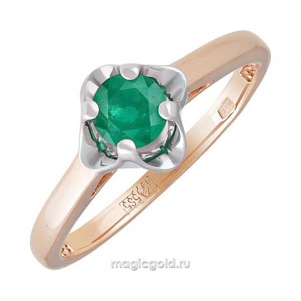Золотое кольцо с изумрудом № 158706