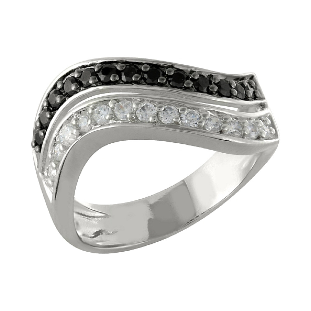 Серебряное кольцо с фианитами № 99917