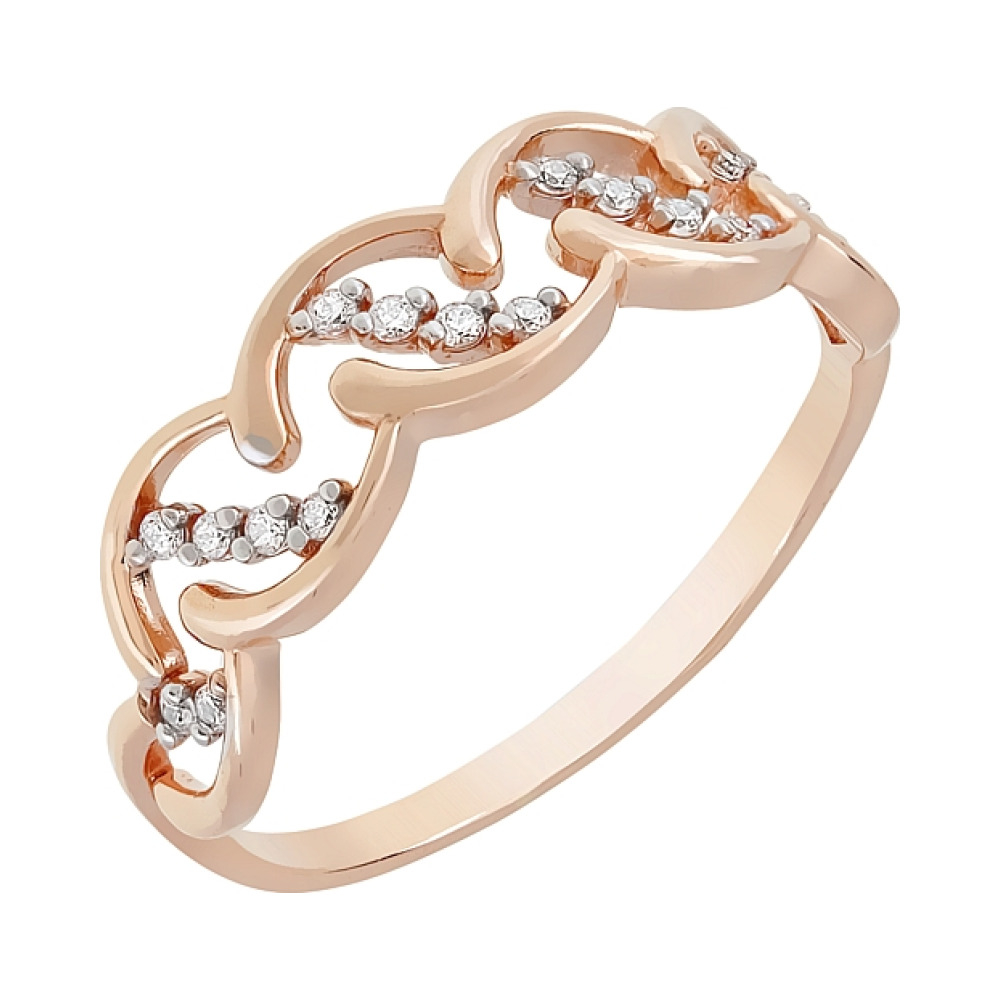 Золотое кольцо с фианитами № 115956