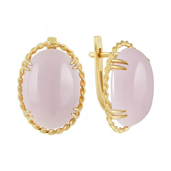 Серебряные серьги с алпанитом  и золотым покрытием № 132379