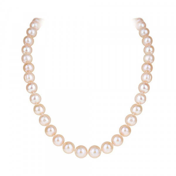 Серебряное колье с жемчугом и фианитом № 121821