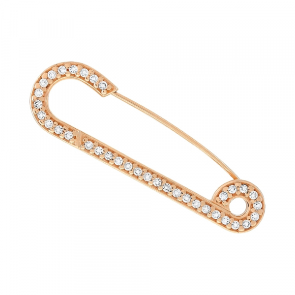 Золотая брошь с фианитами № 112291