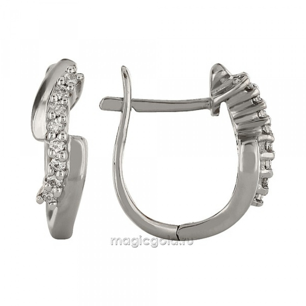 Золотые серьги с бриллиантом № 98079