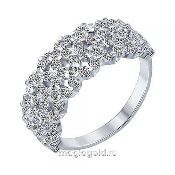 Серебряное кольцо с фианитом № 159933