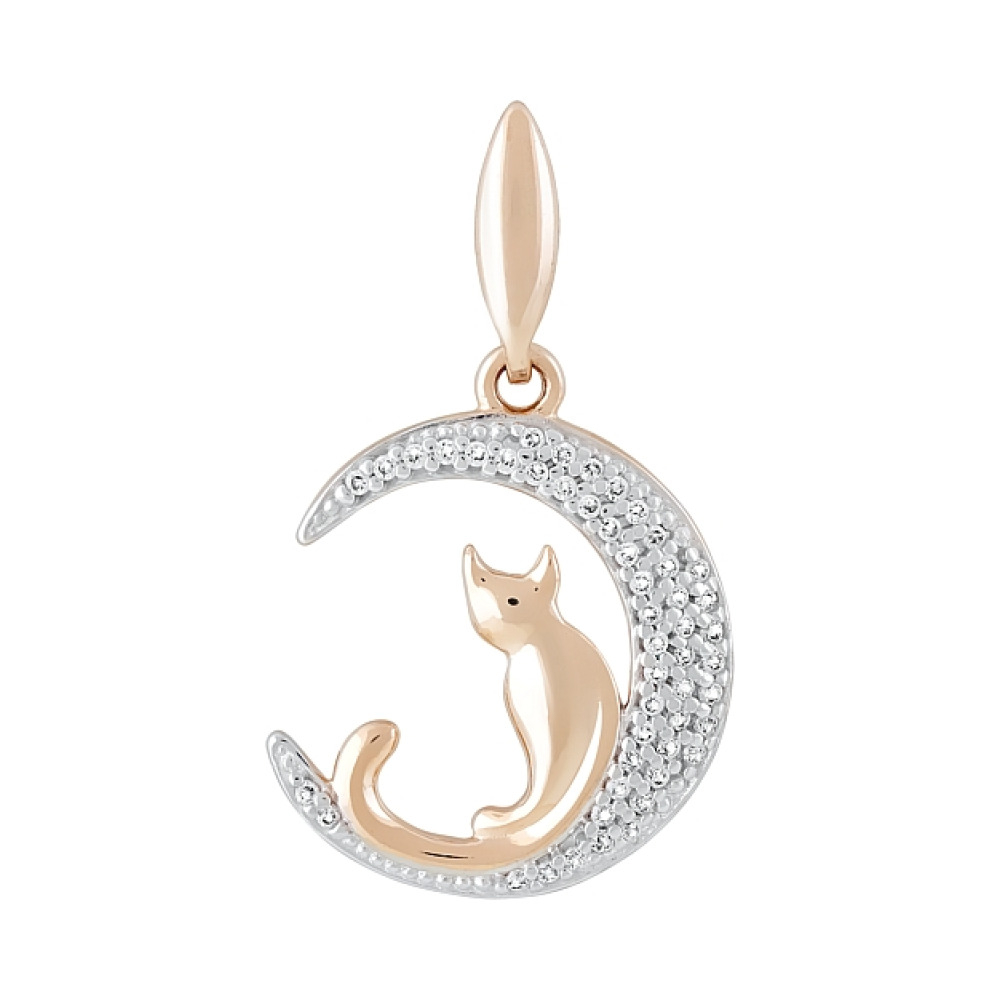 Золотая подвеска с фианитами № 122222