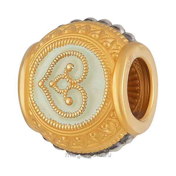 Серебряная подвеска бусина с золотым покрытием № 161606