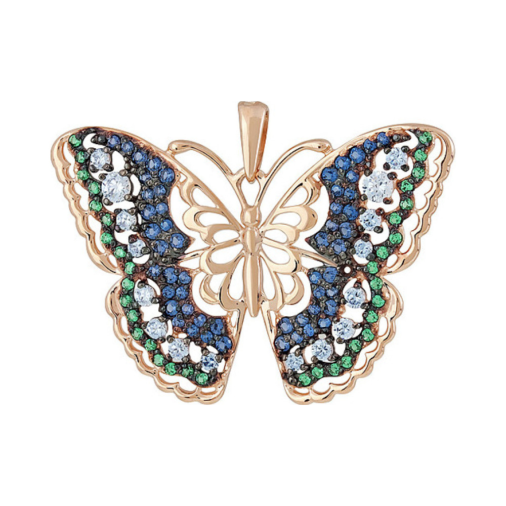 Золотая подвеска с фианитом № 138511