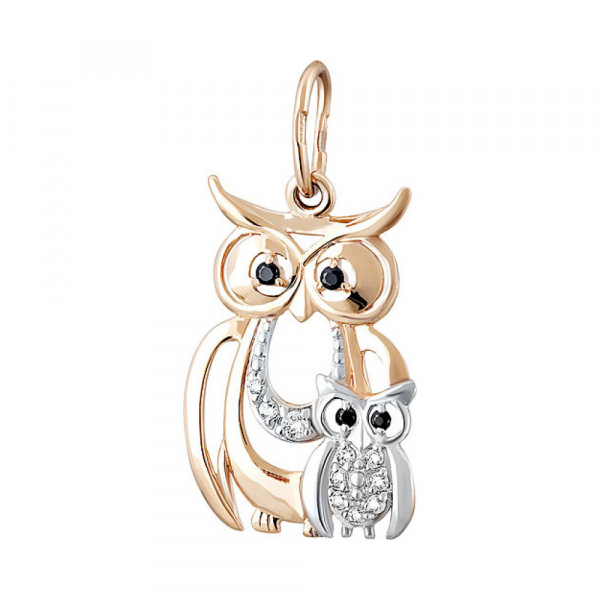 Золотая подвеска с фианитом № 133584