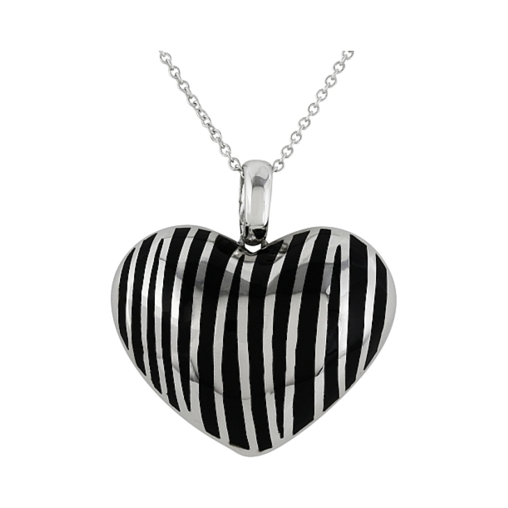 Серебряное колье с каучуком № 99411