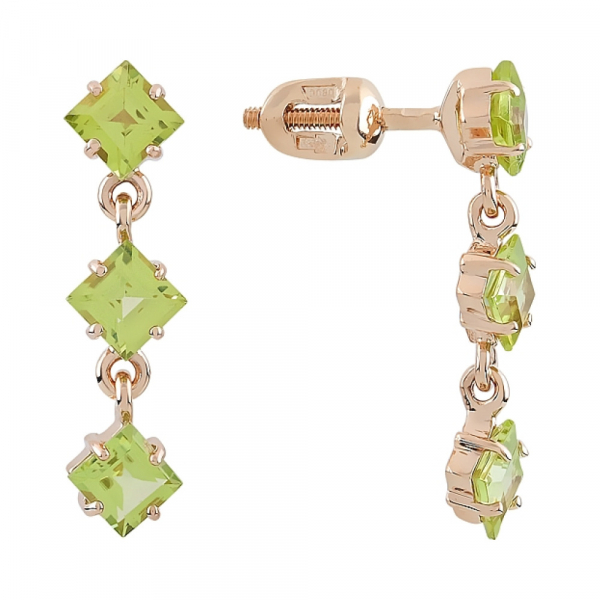 Пуссеты с хризолитом № 112256