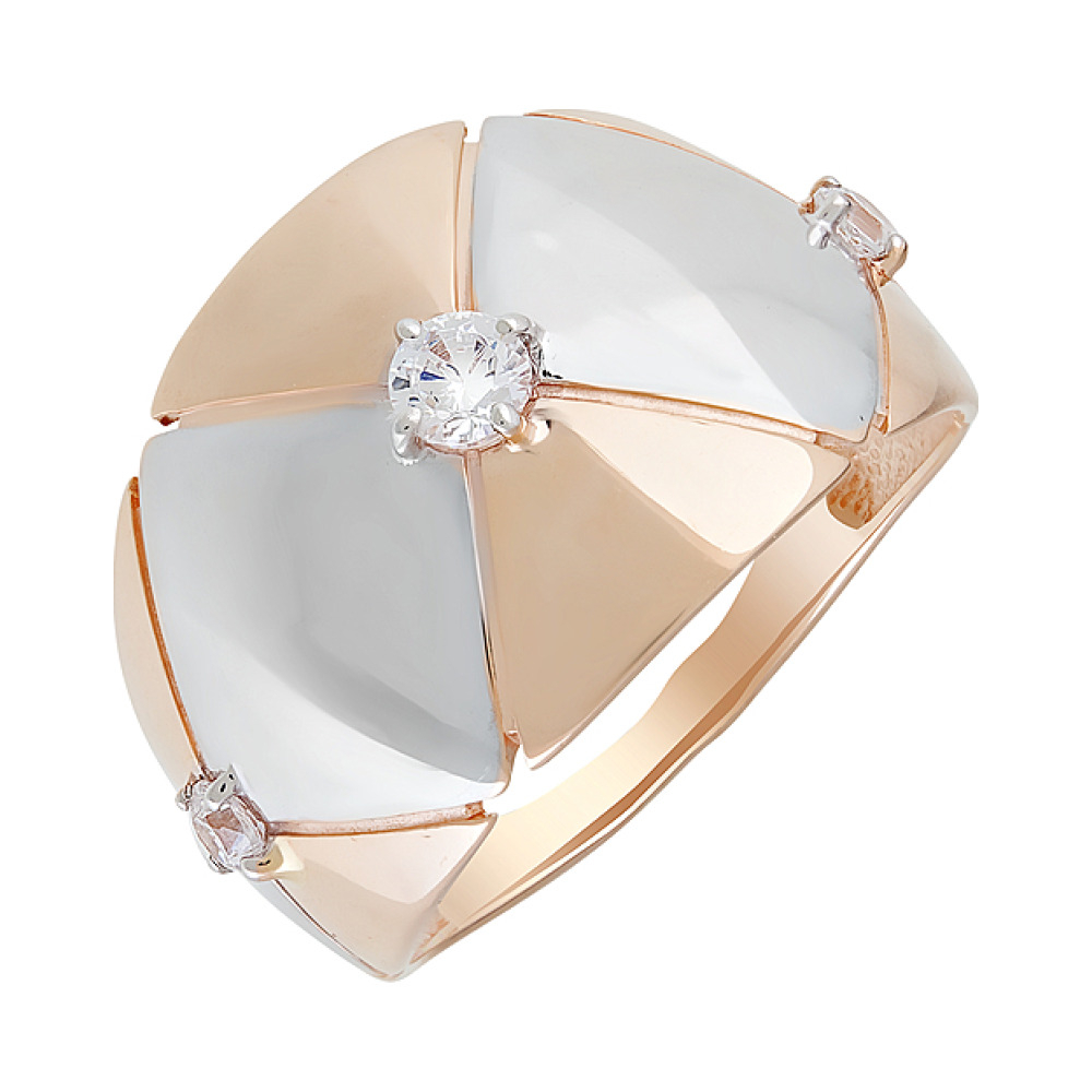 Золотое кольцо с фианитами № 129869