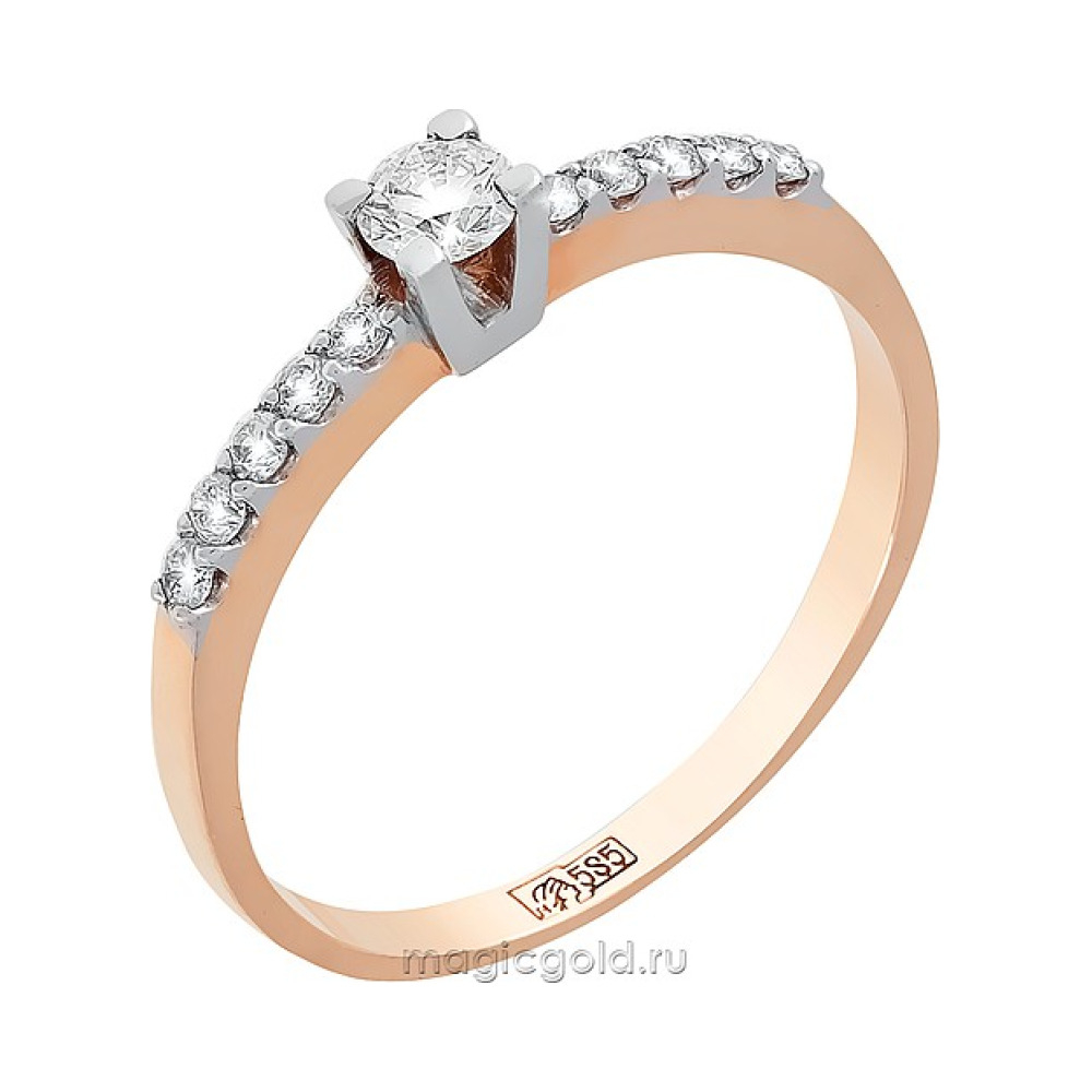 Золотое кольцо с бриллиантом № 122721