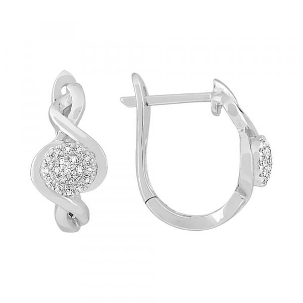 Золотые серьги с бриллиантом № 115249