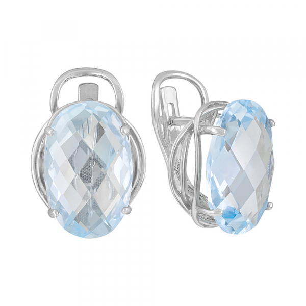 Золотые серьги с топазом № 105408