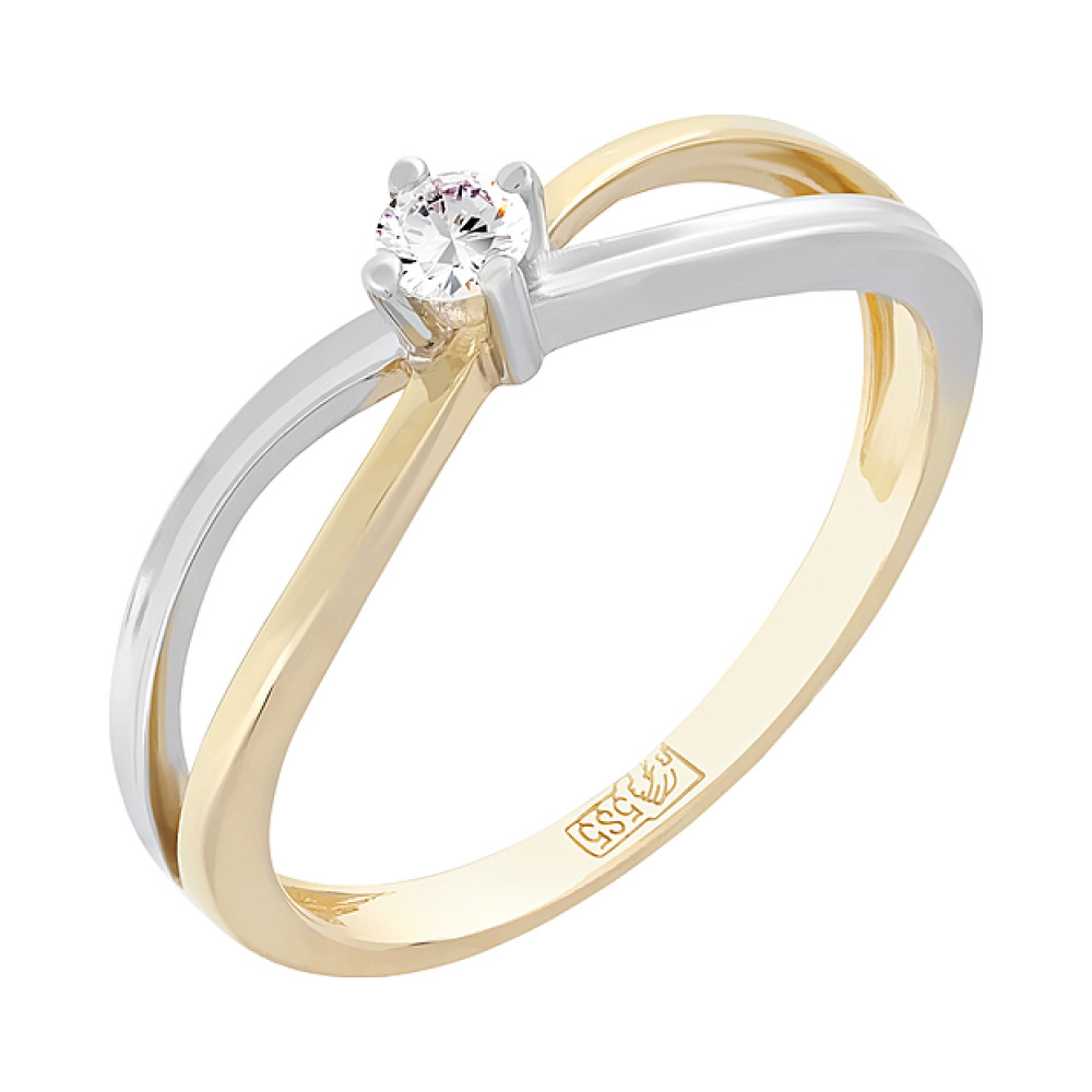 Кольцо с бриллиантом № 104538