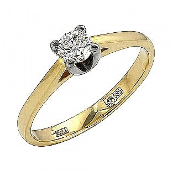 Золотое кольцо с бриллиантом № 40916