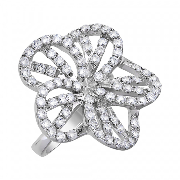 Серебряное кольцо с фианитом № 83554