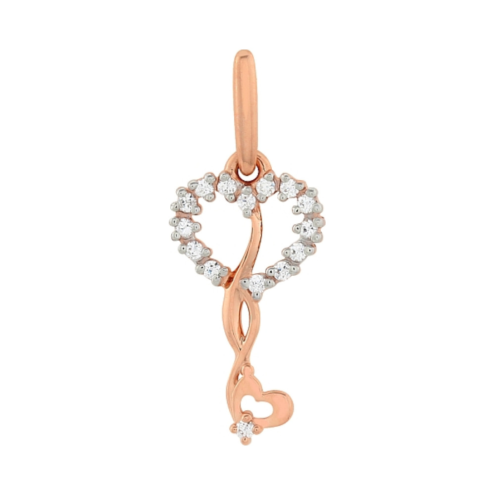 Золотая подвеска с фианитами № 100341