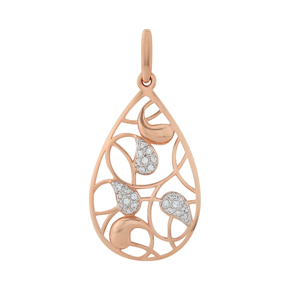 Золотая подвеска с фианитами № 100345