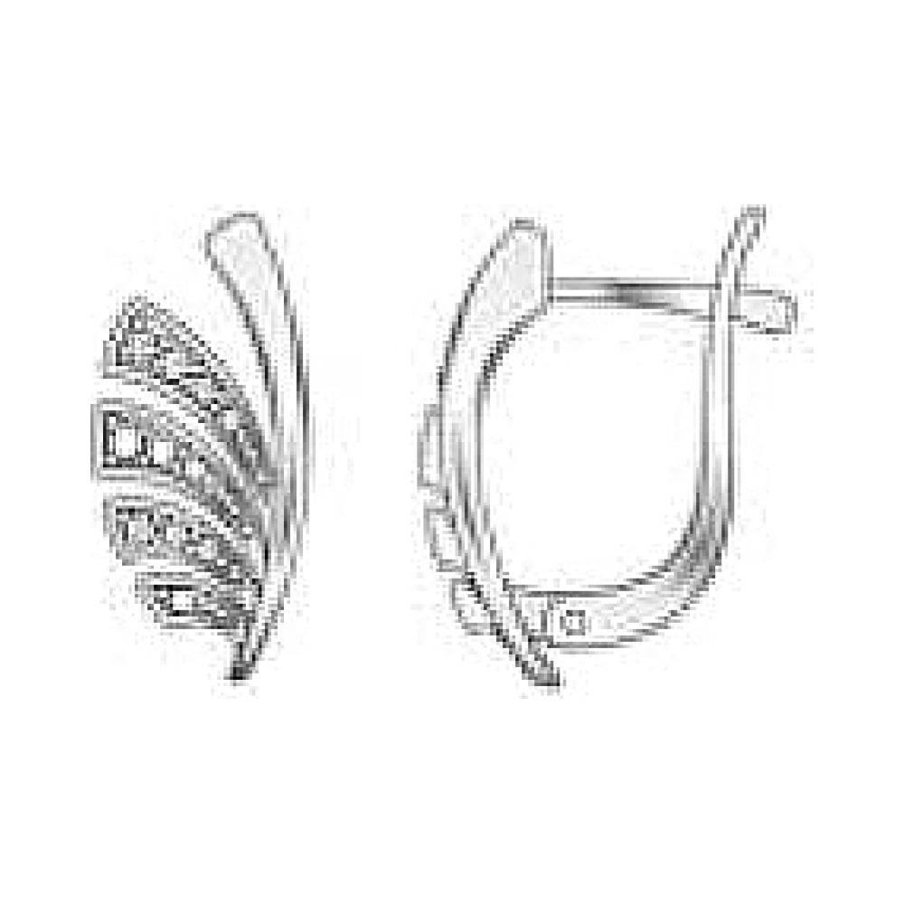 Золотые серьги с бриллиантом № 71434