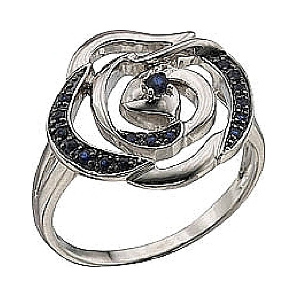 Золотое кольцо с сапфиром № 64369