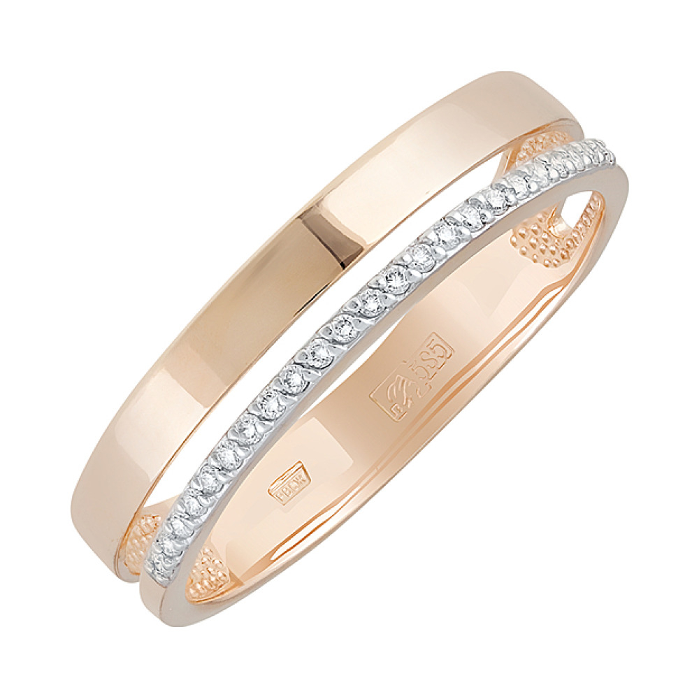 Золотое кольцо с бриллиантом № 128527