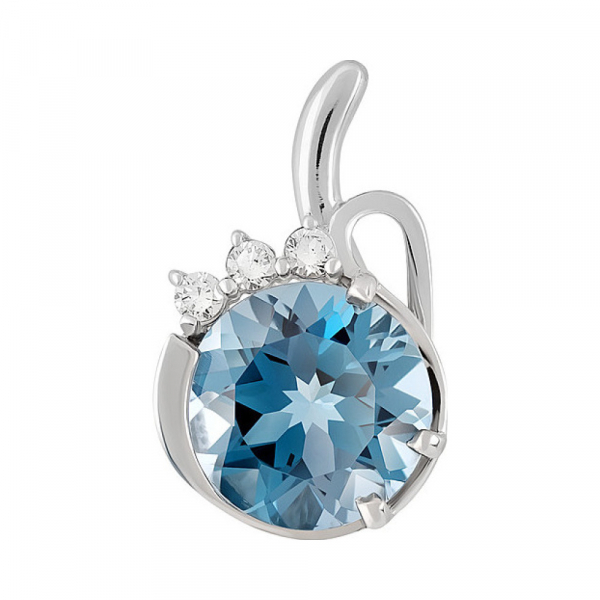 Золотая подвеска с топазом и фианитом № 133340