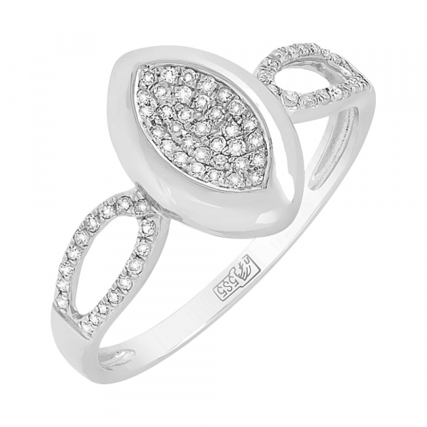 Золотое кольцо с бриллиантом № 113834