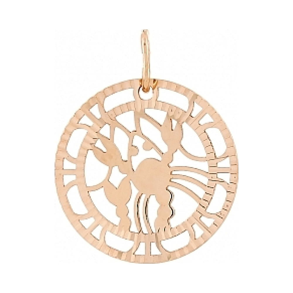 Золотая подвеска без камня с алмазкой № 109717