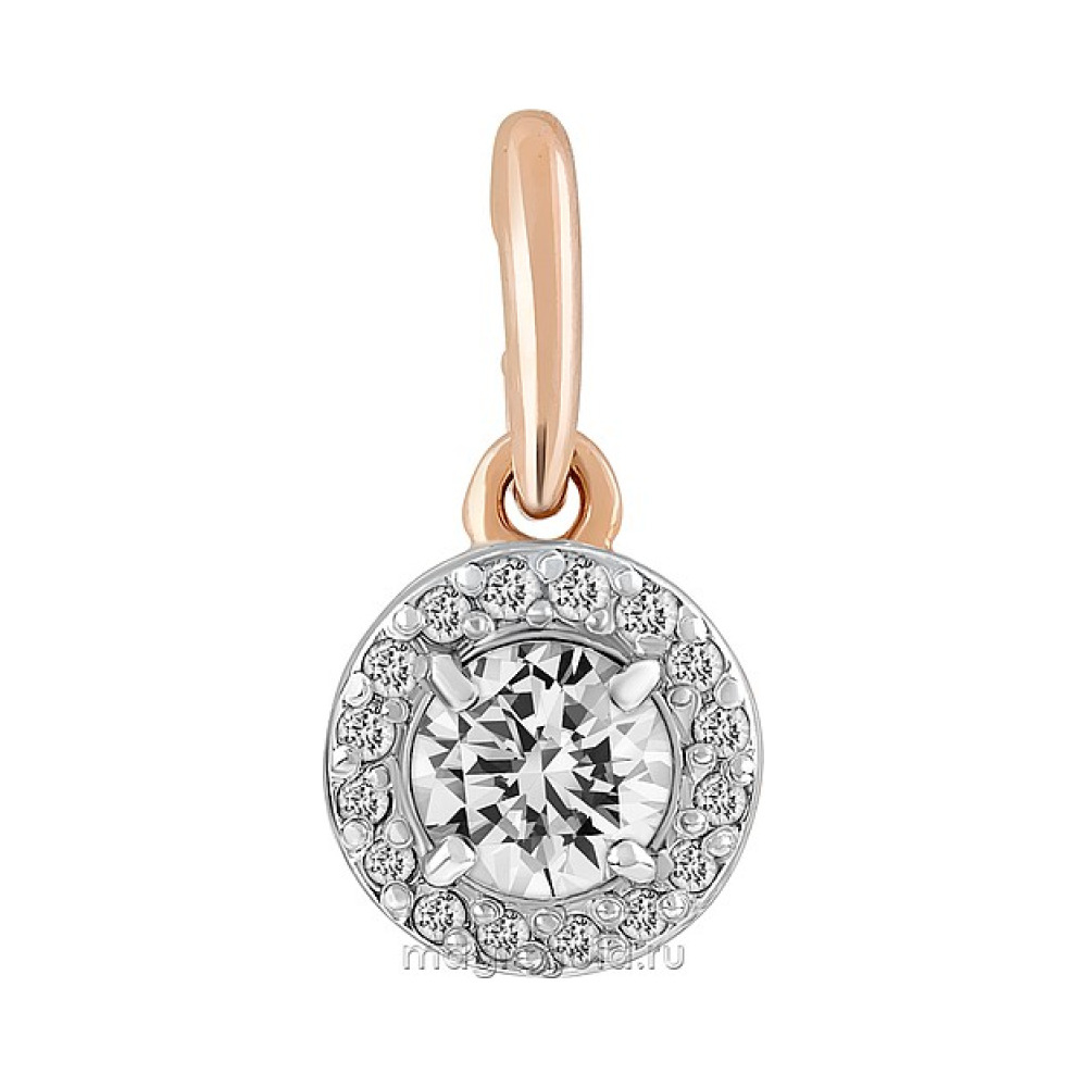 Золотая подвеска с бриллиантом № 104733