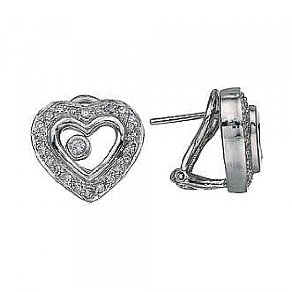 Золотые серьги с плавающими бриллиантами № 2790