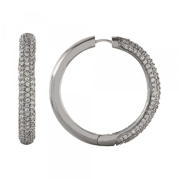 Серебряные серьги с фианитом № 83008