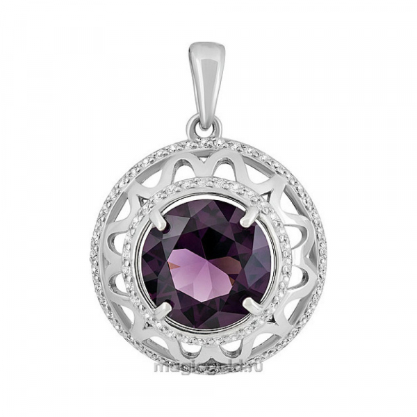 Серебряная подвеска с алпанитом и фианитом № 135041