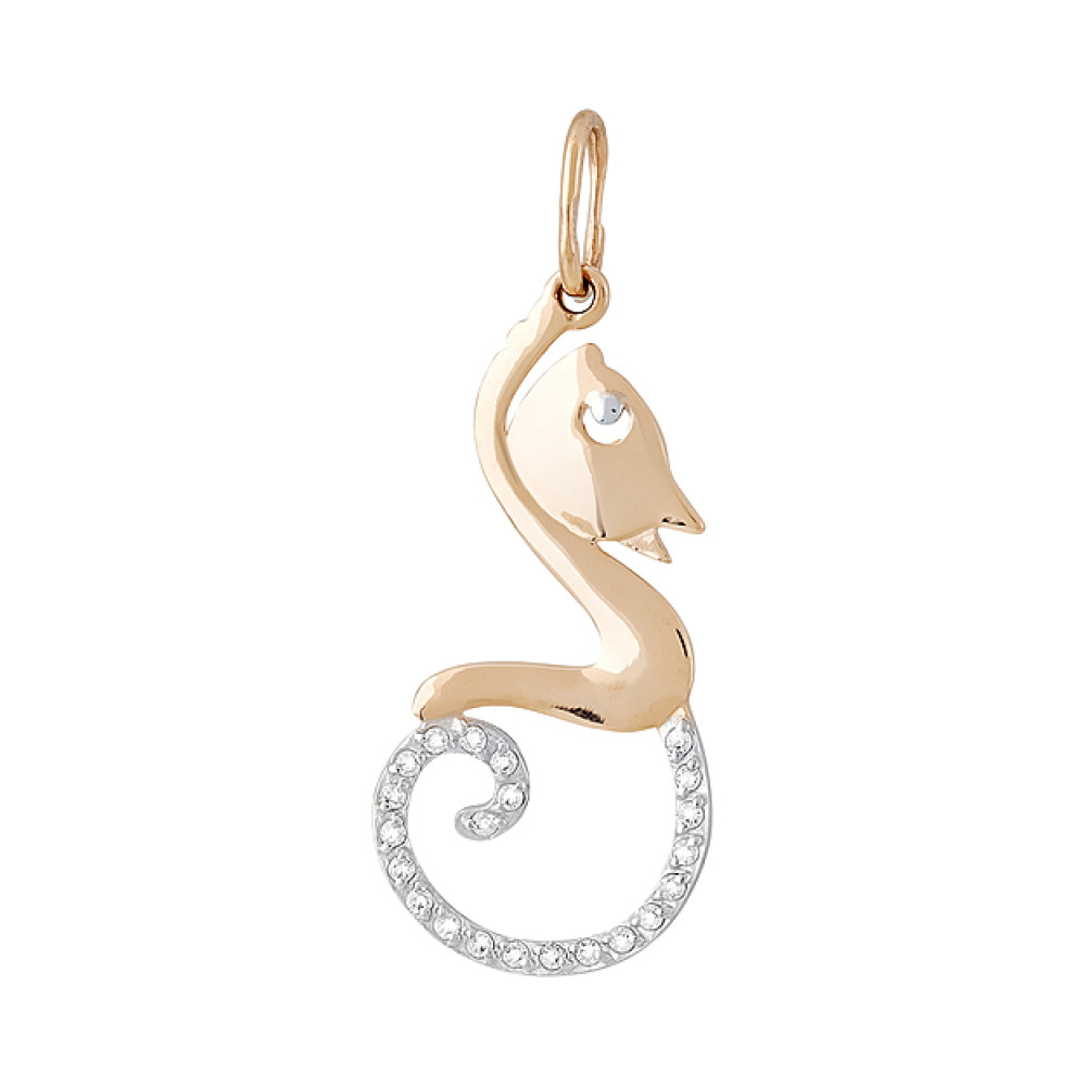 Золотая подвеска с фианитом № 130003