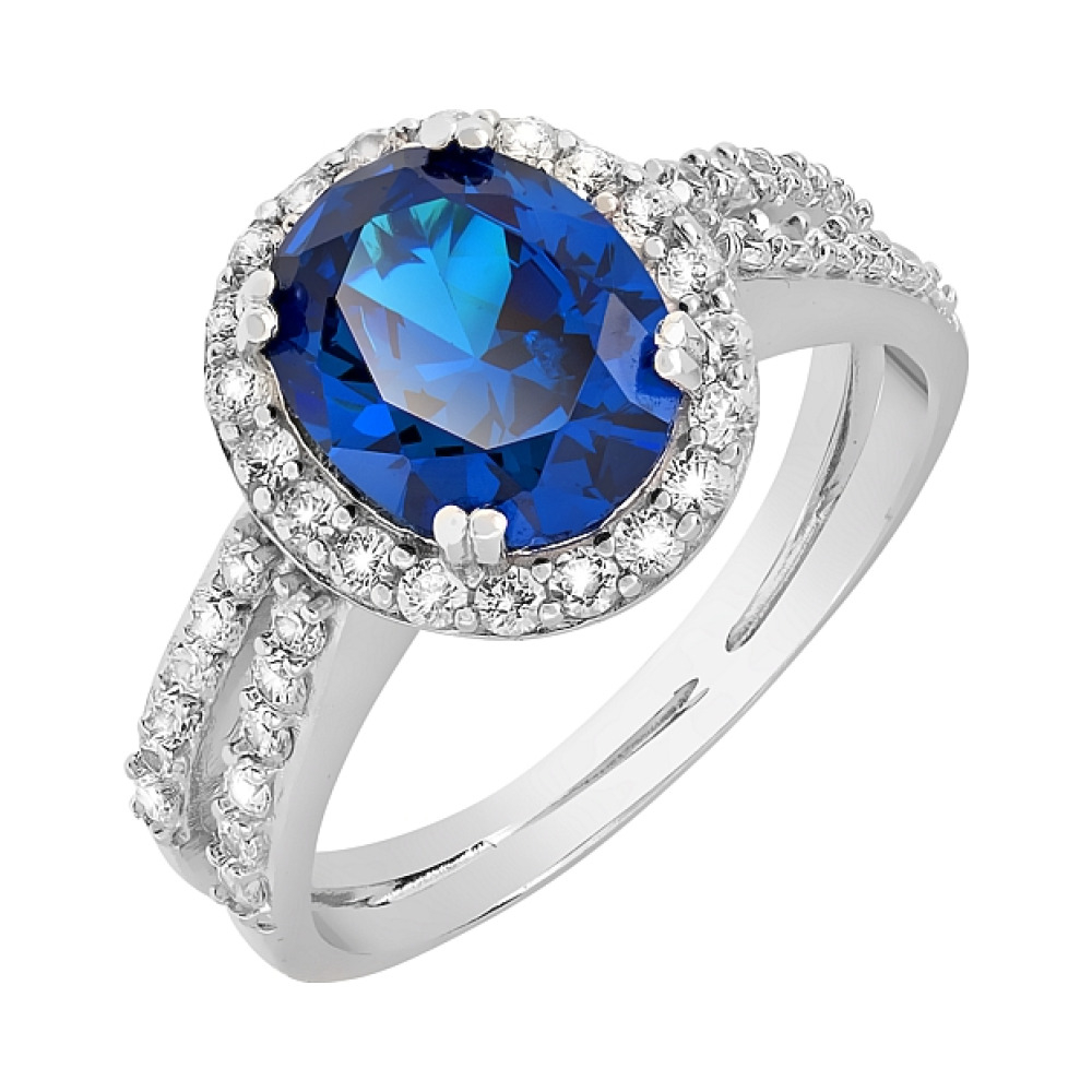 Серебряное кольцо с фианитами № 116614