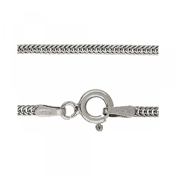 Серебряная цепь лисий хвост родированная № 101229