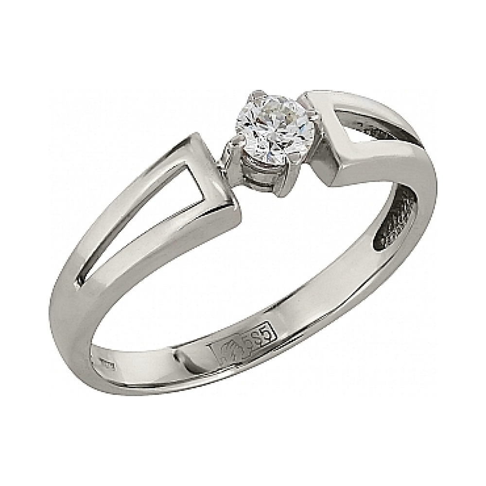 Золотое кольцо с бриллиантом № 103624