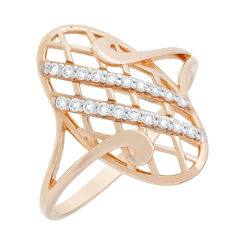 Золотое кольцо с фианитом № 82412