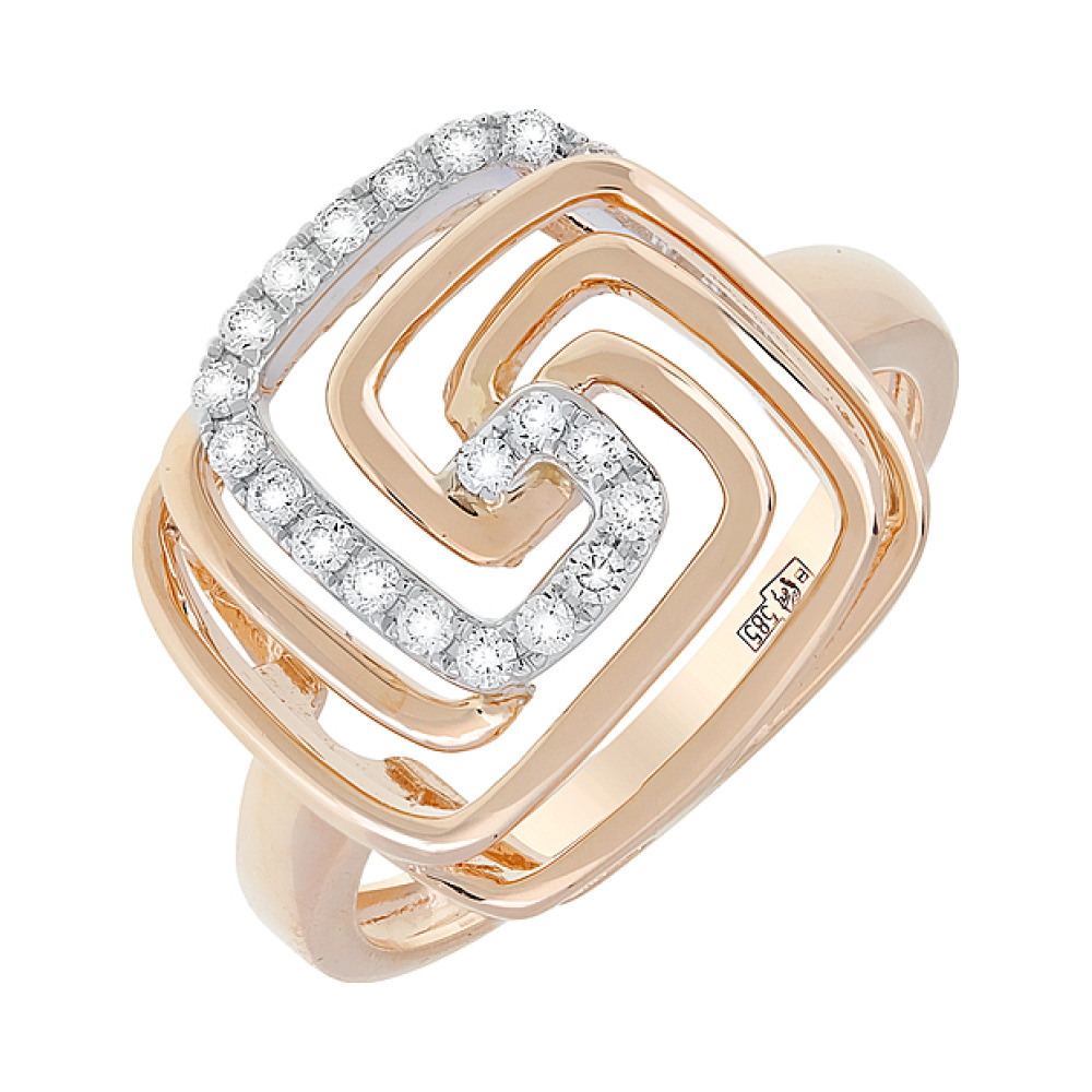 Золотое кольцо с бриллиантом № 116765